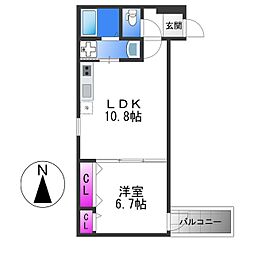 エスポワール 1LDKの間取図画像