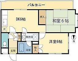 メゾンドブラン 2DKの間取図画像