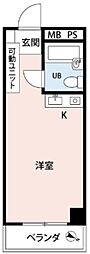 アクアマンション ワンルームの間取図画像