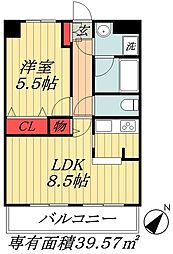 サトミ2番館 1LDKの間取図画像