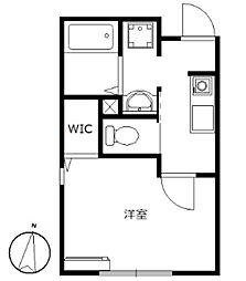 JR山手線 大崎駅 徒歩8分の賃貸アパート 2階1Kの間取り