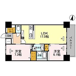 JR東海道・山陽本線 新大阪駅 徒歩10分の賃貸マンション 11階2LDKの間取り