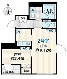 スクルド墨田緑 1LDKの間取図画像