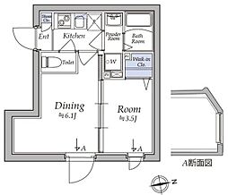 アトリオフラッツ湯島 5階1DKの間取り