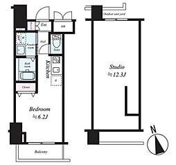 ラ・シード馬込レフィナード 4階2Kの間取り
