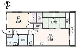 ガーデンシティあざみ野 2DKの間取図画像