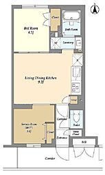 ラクラス中野南台 4階1SDKの間取り