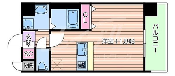 スプランディッド中之島WEST ｜大阪府大阪市福島区玉川３丁目(賃貸マンション1R・4階・30.40㎡)の写真 その2