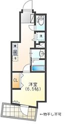 レジデンス明神町 9階1Kの間取り