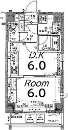 スパシエアルマール浮間公園 2階1DKの間取り