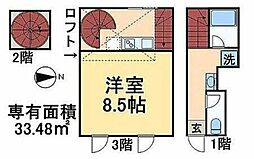 CUBE 1Kの間取図画像