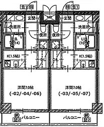 ＳＦＯＲＴ八王子堀之内 2階1Kの間取り