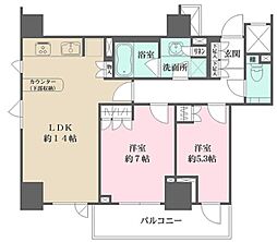 パークハウス平河町 2階2LDKの間取り