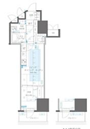 ZOOM信濃町 7階1LDKの間取り