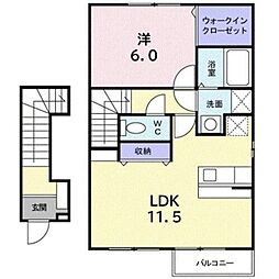 アルパ 1LDKの間取図画像