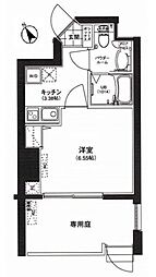サウンドおしあげ 1Kの間取図画像