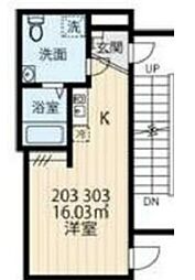 大田区新蒲田2丁目マンション ワンルームの間取図画像