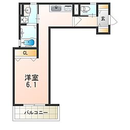 近鉄大阪線 弥刀駅 徒歩14分の賃貸アパート 1階1Kの間取り
