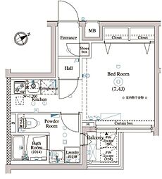 アークマーク東中野 3階ワンルームの間取り