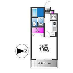 エクレール上小阪 1Kの間取図画像