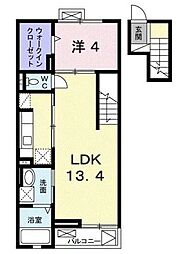 オースト・シュロス 1LDKの間取図画像