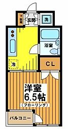 ベルヴィカワダ 4階1Kの間取り