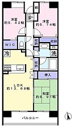 ベルドゥムール柏湯元温泉 3LDKの間取図画像