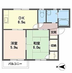 ルシヒサンコウA 2DKの間取図画像