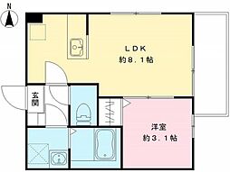 仮称)川口市南鳩ヶ谷6丁目計画 1LDKの間取図画像