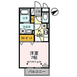 グランフィールド3 1Kの間取図画像