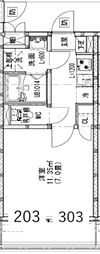 Lien 1Kの間取図画像