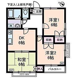 シャトル金山 3DKの間取図画像