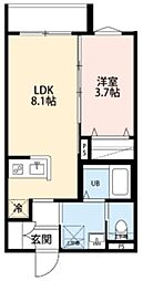 京成押上線 四ツ木駅 徒歩10分の賃貸アパート 2階1LDKの間取り