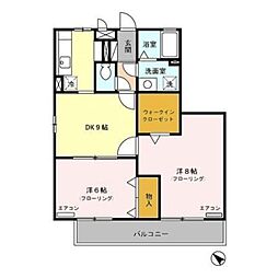 グランメール 2DKの間取図画像