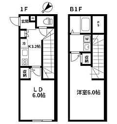 River Residence用賀 1階2Kの間取り