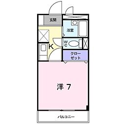サンモール北川1番館 1Kの間取図画像