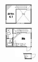 JR埼京線 赤羽駅 徒歩11分の賃貸テラスハウス 2階ワンルームの間取り