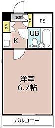 京王線 平山城址公園駅 徒歩10分の賃貸マンション 5階1Kの間取り