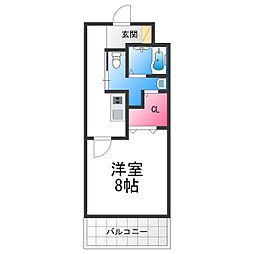 WOBSAKAI 1Kの間取図画像