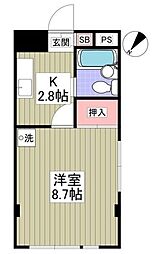 コスモマンション 1Kの間取図画像