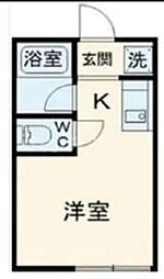 ドミシルAya五番館 1階ワンルームの間取り