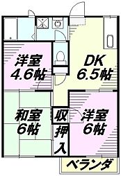 パークハウスもりた 3DKの間取図画像