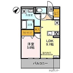 フロレゾン醍醐 1LDKの間取図画像