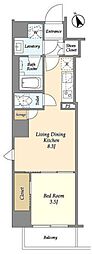 AZURETERRACE門前仲町 1LDKの間取図画像