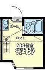 ユナイト南太田ケリースレータ ワンルームの間取図画像