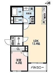 MOMOS HOUSE 1階1LDKの間取り
