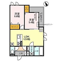 プランドール・セナ 2LDKの間取図画像