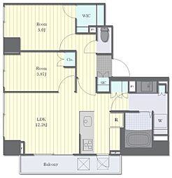クレストコート町屋 2LDKの間取図画像