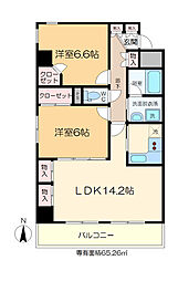 カーサ・ドルチェ 2LDKの間取図画像