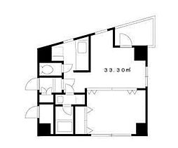 アーバンクレスト片町 3階1DKの間取り